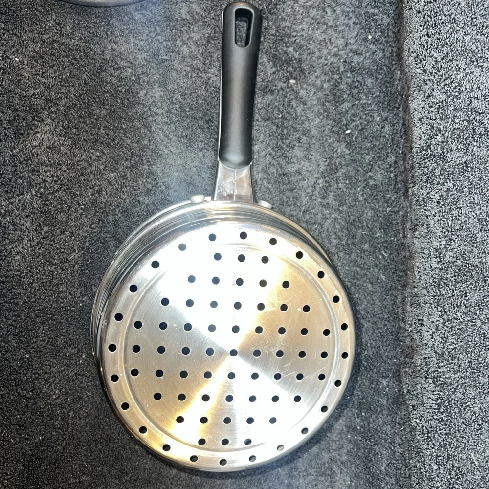 Stainless Steel Steamer Insert with Glass Lid 7.5 Inch Silver Universal Cookware